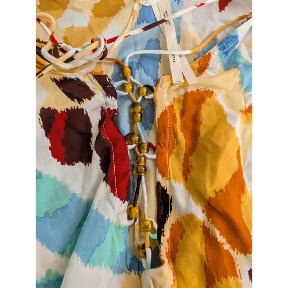 Anthropologie Abstract Print Kaftan Cover Up Tunic‎ Beach Dress